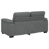 Canapé à 2 places gris foncé 120 cm tissu 