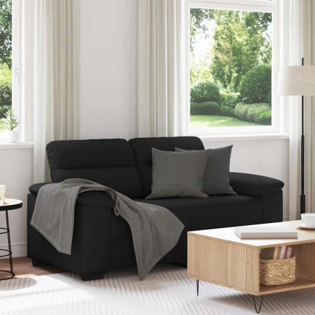 Canapé à 2 places noir 120 cm tissu 