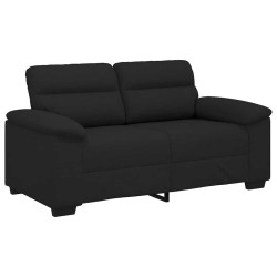 Canapé à 2 places noir 120 cm tissu 