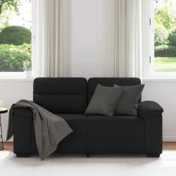 Canapé à 2 places noir 120 cm tissu 