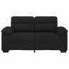 Canapé à 2 places noir 120 cm tissu 