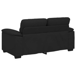Canapé à 2 places noir 120 cm tissu 