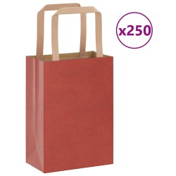 Sacs en papier 250 pcs avec poignées rouge 15x8x21 cm 