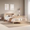 Lit bibliothèque sans matelas 120x200 cm bois de pin massif 
