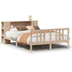 Lit bibliothèque sans matelas 120x200 cm bois de pin massif 