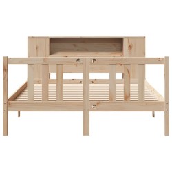 Lit bibliothèque sans matelas 120x200 cm bois de pin massif 