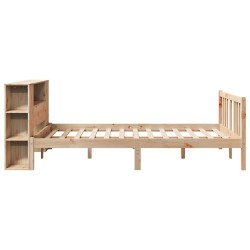 Lit bibliothèque sans matelas 120x200 cm bois de pin massif 