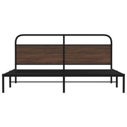 Cadre de lit en métal sans matelas chêne marron 200x200 cm 