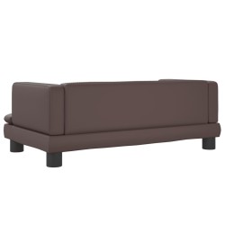 Canapé pour enfants marron 80x45x30 cm similicuir 