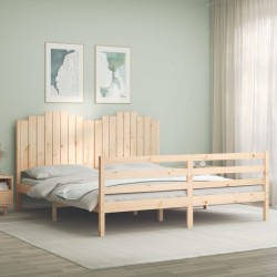 Cadre de lit sans matelas bois massif 