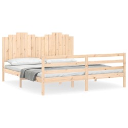 Cadre de lit sans matelas bois massif 
