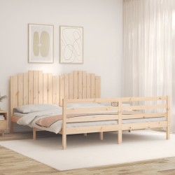 Cadre de lit sans matelas bois massif 