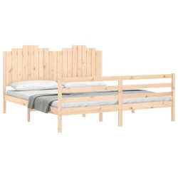 Cadre de lit sans matelas bois massif 