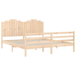 Cadre de lit sans matelas bois massif 