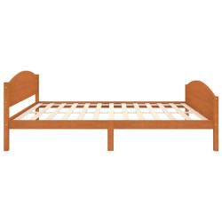Cadre de lit sans matelas marron miel pin massif 160x200 cm 