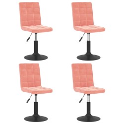 Chaises pivotantes à manger lot de 4 rose velours 