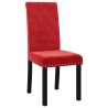 Chaises à manger lot de 4 rouge bordeaux velours 