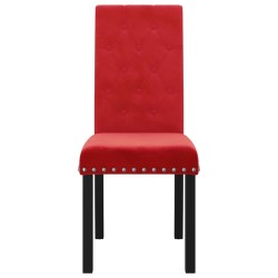 Chaises à manger lot de 4 rouge bordeaux velours 