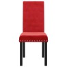 Chaises à manger lot de 4 rouge bordeaux velours 