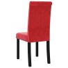 Chaises à manger lot de 4 rouge bordeaux velours 