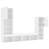 Unités murales TV avec LED 4 pcs blanc bois d'ingénierie 