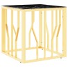 Table basse doré 50x50x50 cm acier inoxydable et verre 