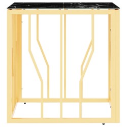 Table basse doré 50x50x50 cm acier inoxydable et verre 