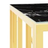 Table basse doré 50x50x50 cm acier inoxydable et verre 