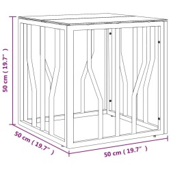 Table basse doré 50x50x50 cm acier inoxydable et verre 