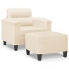 Fauteuil avec repose-pied Beige 60 cm Tissu microfibre 