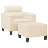 Fauteuil avec repose-pied Beige 60 cm Tissu microfibre 