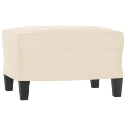 Fauteuil avec repose-pied Beige 60 cm Tissu microfibre 