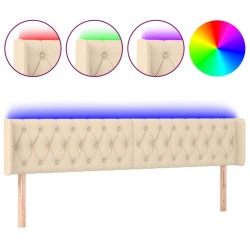 Tête de lit à LED Crème 183x16x78/88 cm Tissu 
