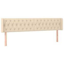 Tête de lit à LED Crème 183x16x78/88 cm Tissu 