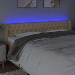 Tête de lit à LED Crème 183x16x78/88 cm Tissu 
