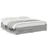 Cadre de lit avec tiroirs sans matelas sonoma gris 200x200 cm 