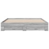 Cadre de lit avec tiroirs sans matelas sonoma gris 200x200 cm 