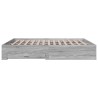 Cadre de lit avec tiroirs sans matelas sonoma gris 200x200 cm 