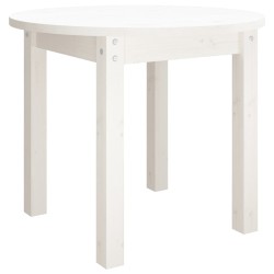 Table basse Blanc Ø 55x45 cm Bois massif de pin 