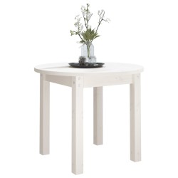 Table basse Blanc Ø 55x45 cm Bois massif de pin 