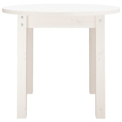 Table basse Blanc Ø 55x45 cm Bois massif de pin 