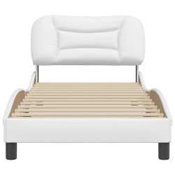 Cadre de lit sans matelas blanc 90x190 cm similicuir 