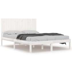 Cadre de lit sans matelas blanc 180x200 cm bois massif 