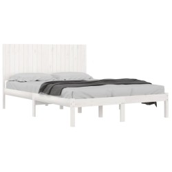 Cadre de lit sans matelas blanc 180x200 cm bois massif 