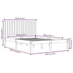 Cadre de lit sans matelas blanc 180x200 cm bois massif 