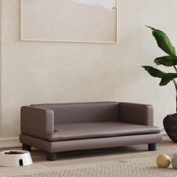 Lit pour chien marron 80x45x30 cm similicuir 