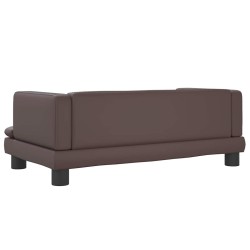 Lit pour chien marron 80x45x30 cm similicuir 