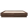 Cadre de lit avec LED sans matelas chêne marron 120x190 cm 