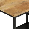 Table console 110x30x75 cm bois de manguier massif brut et fer 