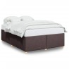 Cadre de lit sans matelas marron foncé 140x200 cm tissu 
